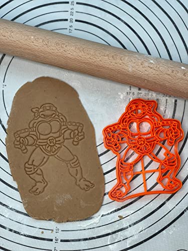 Premium Quality Ninja Turtle Michelangelo 6” Cookie Cutter and Mold Produced by 3D Kitchen Art