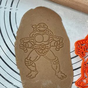 Premium Quality Ninja Turtle Michelangelo 6” Cookie Cutter and Mold Produced by 3D Kitchen Art