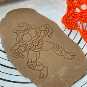 Premium Quality Ninja Turtle Michelangelo 6” Cookie Cutter and Mold Produced by 3D Kitchen Art