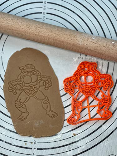 Premium Quality Ninja Turtle Michelangelo 6” Cookie Cutter and Mold Produced by 3D Kitchen Art