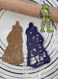 premium quality ninja turtle donatello 6” cookie cutter and mold produced by 3d kitchen art