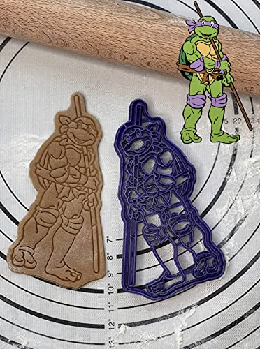 Premium Quality Ninja Turtle Donatello 6” Cookie Cutter and Mold Produced by 3D Kitchen Art