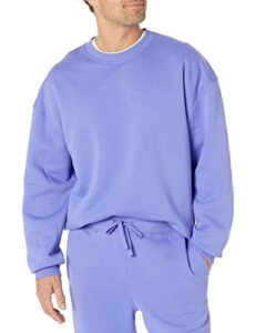 amazon essentials men's oversized-fit crewneck sweatshirt (available in big & tall), purple blue, x-large