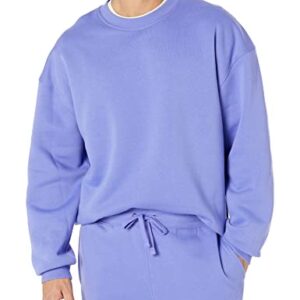 Amazon Essentials Men's Oversized-Fit Crewneck Sweatshirt (Available in Big & Tall), Purple Blue, X-Large