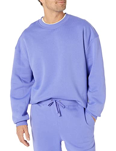 Amazon Essentials Men's Oversized-Fit Crewneck Sweatshirt (Available in Big & Tall), Purple Blue, X-Large