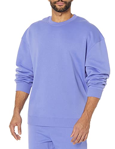 Amazon Essentials Men's Oversized-Fit Crewneck Sweatshirt (Available in Big & Tall), Purple Blue, X-Large