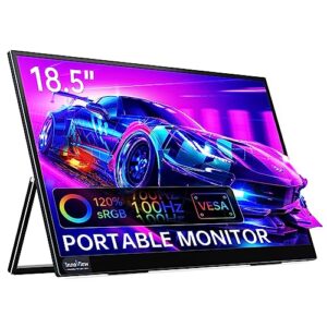 innoview portable monitor 18.5 inch 100hz 120% srgb, 1080p fhd ips large portable monitor for laptop usb c hdmi hdr travel monitor with kickstand for mac pc xbox ps4/5 switch laptop monitor