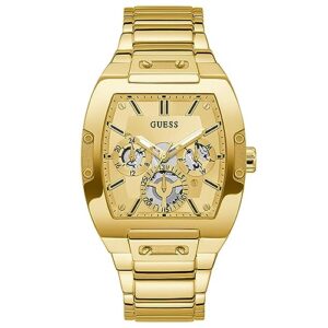 guess men's 43mm watch - gold tone strap champagne dial gold tone case