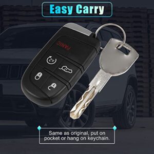 X AUTOHAUX 2pcs 433MHz M3N40821302 Replacement Keyless Entry Remote Car Key Fob for Jeep Grand Cherokee 2014-2020 5 Buttons with Door Key 46 Chip