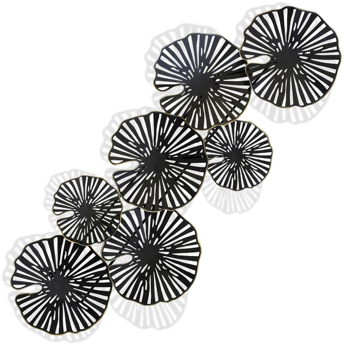 Stylecraft Home Collection WI42924DS Lilly Pads III - Metal Wall Sculpture In Contemporary Style-16 Inches Tall and 2.36 Inches Wide,