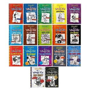 a library of a wimpy kid 1-17 boxed set complete original full series collection, 17 books paperback edition