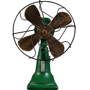 ipetboom vintage decor resin vintage fan model air circulator fan statue oscillating fan mini metal electric desk fan collections ornament for classic vintage home office decoration green home decor