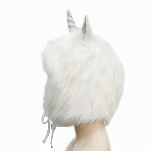 Lycaeus Novelty Unicorn Hat Half Face Mask Deluxe Novelty Christmas Costume Party Latex Animal Head Mask Christmas Hat