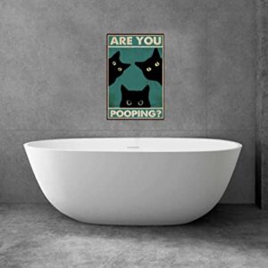 Black Cat Are You Pooping Funny Tin Signs Bathroom Wall Decor 8 x 12 Inch (918)