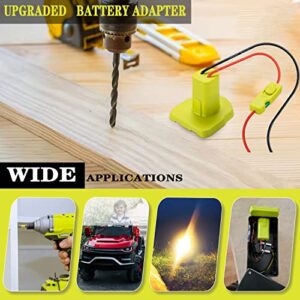 Upgraded 18V Battery Adapter for Ryobi 18V One+ Battery Adapter All-in-one Design of The Fuse and Switch Power Tool Battery Converter Kit 14 Gauge with Fuses & Wire Terminals