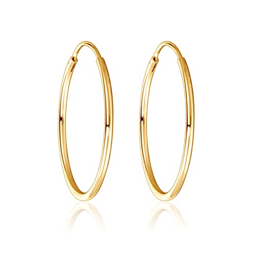 18K Gold Filled Small Hoop Earrings for Cartilage Women Hoops Piercing Earring Ear Cartilage Hoops Earring Handmade Tiny Thin Huggie Hoops Premium Quality Gold Plated Gift for Mom (10mm)