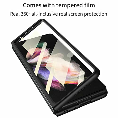 EAXER for Samsung Galaxy Z Fold 3 5G Case, with Built-in Screen Protector Full Body Hybrid Cover Hard PC Anti-Scratches Shockproof Protective Phone Case (Black)