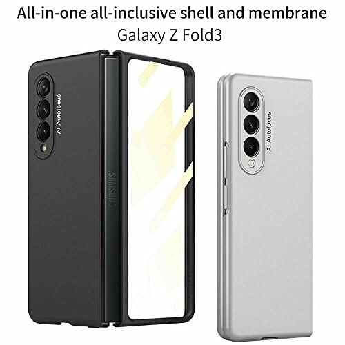 EAXER for Samsung Galaxy Z Fold 3 5G Case, with Built-in Screen Protector Full Body Hybrid Cover Hard PC Anti-Scratches Shockproof Protective Phone Case (Black)