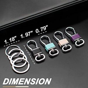 FEYOUN 4 Pack Metal Carabiner Keychain Key Clip Hook, 4 Key Rings Car Key Chain Clips Ring Holder Organizer for Men and Women, Car Accessories, Multi Color