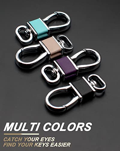 FEYOUN 4 Pack Metal Carabiner Keychain Key Clip Hook, 4 Key Rings Car Key Chain Clips Ring Holder Organizer for Men and Women, Car Accessories, Multi Color