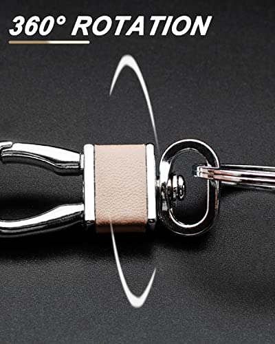 FEYOUN 4 Pack Metal Carabiner Keychain Key Clip Hook, 4 Key Rings Car Key Chain Clips Ring Holder Organizer for Men and Women, Car Accessories, Multi Color