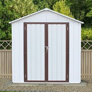 Evedy 6' x 4' Outdoor Storage Shed, Metal Tool Sheds, Heavy Duty Storage House with Door & Lock for Backyard Patio Lawn to Store Bikes, Tools, Lawnmowers