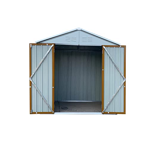 Evedy 6' x 4' Outdoor Storage Shed, Metal Tool Sheds, Heavy Duty Storage House with Door & Lock for Backyard Patio Lawn to Store Bikes, Tools, Lawnmowers