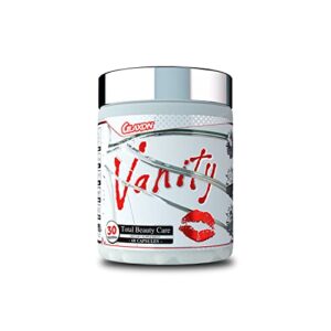 glaxon vanity total beauty care, 60 capsules, hair skin, and nails vitamins for women and men with biotin 5000mcg, hyaluronic acid, vitamin e, and red orange complex
