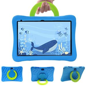 byandby kids tablet 10 inch, android tablet for kids, ips hd display 1280 x 800, 2gb+32gb rom, games, wi-fi, parental control, dual cameras, tablet silicone case, gift for boys（blue）