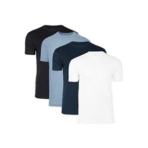 true classic tees premium fitted men's t-shirts - 4 pack crew neck