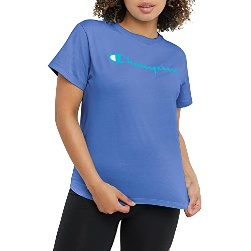 Champion, Classic Tee, Comfortable T-Shirt for Women, (Plus, Odyssey Script, XX-Large