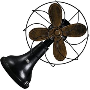 beavorty decorative desk vintage fan iron retro tabletop model for music bar shop home bedroom old fashion classic gifts christmas mantle fireplace decor black