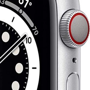 Apple Watch Series 6 (GPS + Cellular, 40mm) - Silver Aluminum Case with White Sport Band (Renewed)