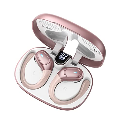 Wireless Earbuds,Ture Wireless Bluetooth 5.3 Earbuds,75H Playtime IPX7 Waterproof Headphones with LED Digital Display & CVC 8.0 Noise Cancelling Mic in-Ear Earphone for iPhone Android Rose Gold