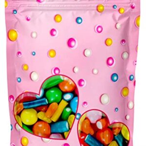 Resealable Standup Bags 4x6 inches. 60 Pk – Airtight, Waterproof, Zip Lock Seal and/or Heat Seal - Opaque Foil Pouch - Food Grade Bags For Long Shelf-Life and Multipurpose Storage. Packing Solutions For Businesses and Private Use (60 pck Medium, Candy)