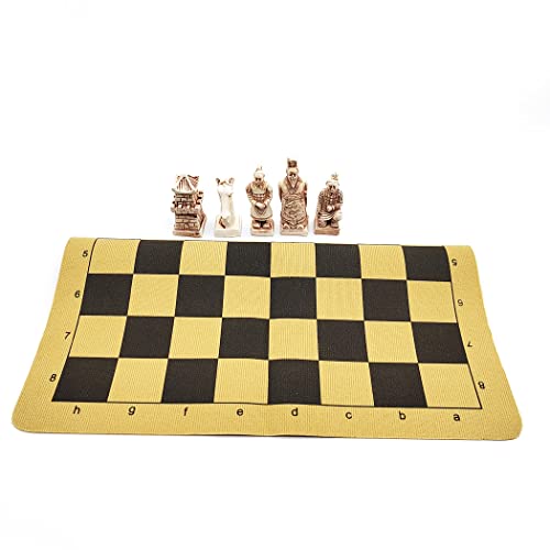 Portable Chess Set,Travel Chess Game,Unique Handmade Chess Pieces and Folding Leather Chessboard for Kids Adults Family Chess