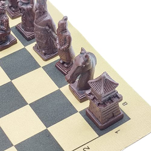 Portable Chess Set,Travel Chess Game,Unique Handmade Chess Pieces and Folding Leather Chessboard for Kids Adults Family Chess