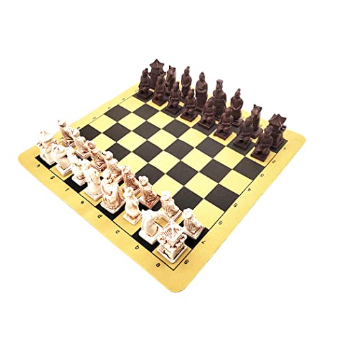 Portable Chess Set,Travel Chess Game,Unique Handmade Chess Pieces and Folding Leather Chessboard for Kids Adults Family Chess