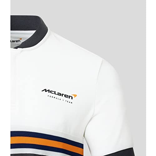 McLaren F1 Gulf Collaboration Men's Classic Striped Polo Shirt White