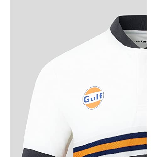 McLaren F1 Gulf Collaboration Men's Classic Striped Polo Shirt White