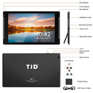 Android 12 Tablet, 10 inch Tablets, 64GB ROM 512GB Expand Tablet, Quad Core Processor, HD IPS Screen, 8MP Dual Camera, Wi-Fi, G+G, Bluetooth, 6000mAh Battery Google GMS Tablet Stand