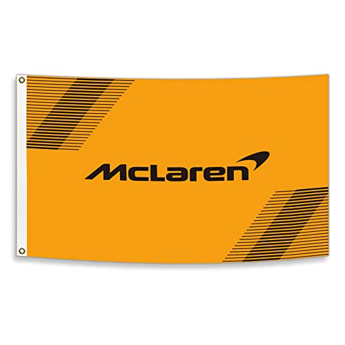 Racing F1 Mclaren Car Flag Heavy Duty Polyester Vivid Color and Fade Proof Double Stitched Flag Banner With Brass Grommets (3x5 Feet)
