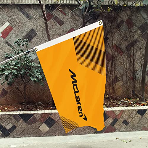 Racing F1 Mclaren Car Flag Heavy Duty Polyester Vivid Color and Fade Proof Double Stitched Flag Banner With Brass Grommets (3x5 Feet)