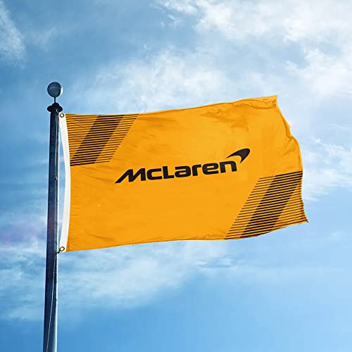 Racing F1 Mclaren Car Flag Heavy Duty Polyester Vivid Color and Fade Proof Double Stitched Flag Banner With Brass Grommets (3x5 Feet)