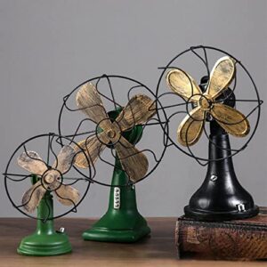 HOMSFOU Model Standing Sculpture Prop Figurine Music Photo Cafe Home Fashion Resin Shop Fireplace Vintage Christmas Decorative Iron Ornament Fan Craft Modeling Bar Black for Old Table