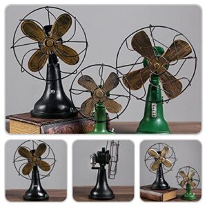 HOMSFOU Model Standing Sculpture Prop Figurine Music Photo Cafe Home Fashion Resin Shop Fireplace Vintage Christmas Decorative Iron Ornament Fan Craft Modeling Bar Black for Old Table