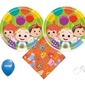 Cocomelon Birthday Party Supplies with Cake Plates and Napkins for 16 Guests