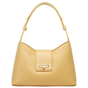 like dreams womens vintage shoulder bag vegan leather crossbody purse adjustable strap turn lock fashion handbag (mustard)