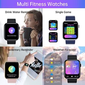 Smart Watch, 1.9" Full Touch Screen Smart Watch for Android & iOS Phones with Heart Rate & Blood Oxygen Monitor, 123 Sport Modes，Voice Assistant, Fitness Smart Watch for Women Men