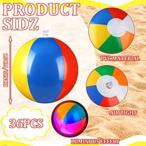 50 Pcs Mini Light Up Beach Balls 5 in LED Beach Balls Mini Glowing Inflatable Beach Balls for Summer Pool Hawaiian Party Decorations Water Games